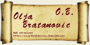 Olja Bratanović vizit kartica